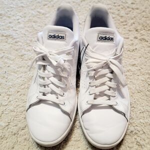 Men's Adidas Cloud foam Advantage 2.0 Sneaker 10 White W/blue Logo Unisex summer